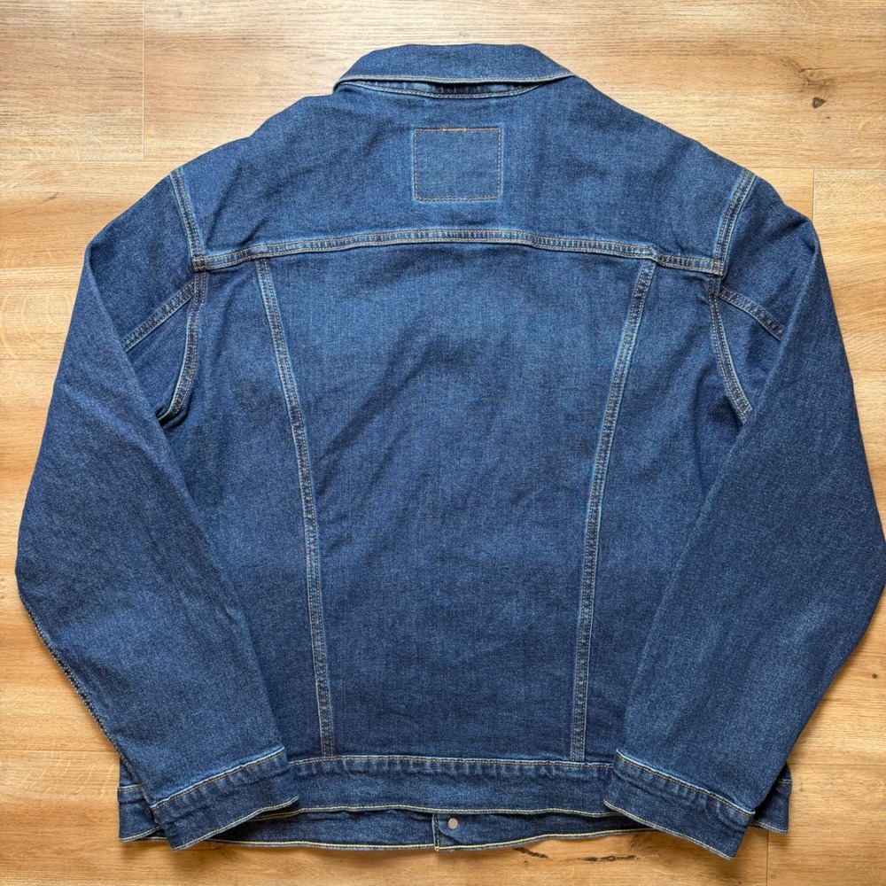 Levis Trucker Jacket Mens XL Blue Standard Fit Denim Button Front Coat New - Picture 2 of 11
